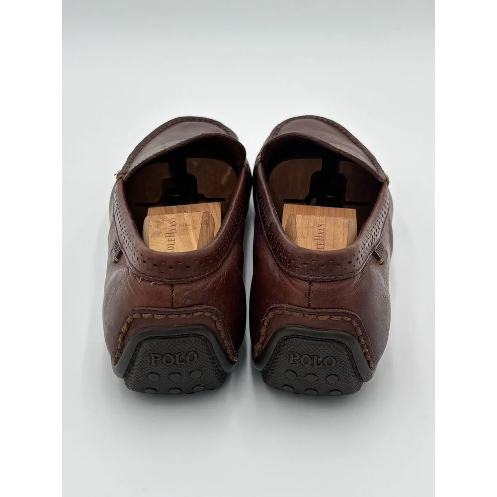 Polo Ralph Lauren Redden Brown Leather Driving Loafers Moc Toe Men's 11.5D